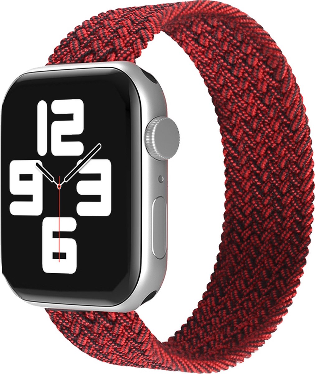 EP Goods - Bandje geschikt voor Apple Watch - 38/40/41mm - Nylon - Zonder aansluiting - Metallic Rood