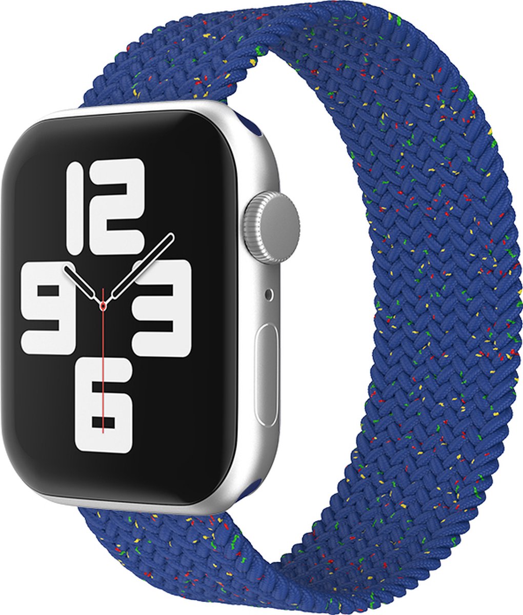 EP Goods - Bandje geschikt voor Apple Watch - 42/44/45/49mm - Nylon - Zonder aansluiting - Starlightzwart