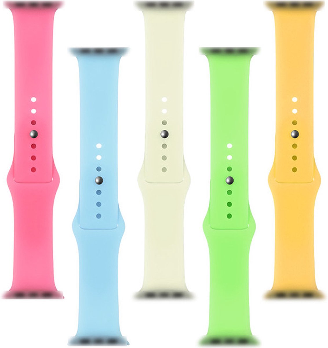 EP Goods - Bandje Geschikt voor Apple Watch - 38/40/41mm - Siliconen - Glow in the Dark - Druksluiting - Roze/Paars
