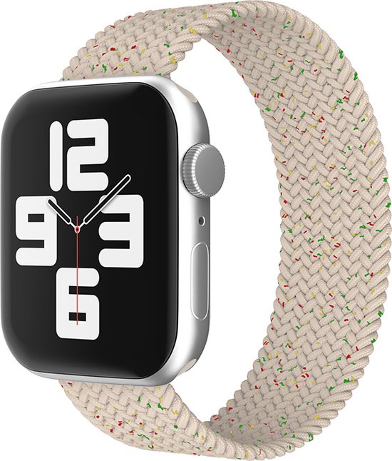 EP Goods - Bandje geschikt voor Apple Watch - 38/40/41mm - Nylon - Zonder aansluiting - Beige/Mix Kleur
