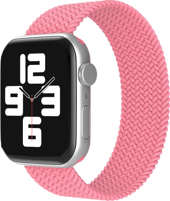 EP Goods - Bandje geschikt voor Apple Watch - 38/40/41mm - Nylon - Zonder aansluiting - Roze