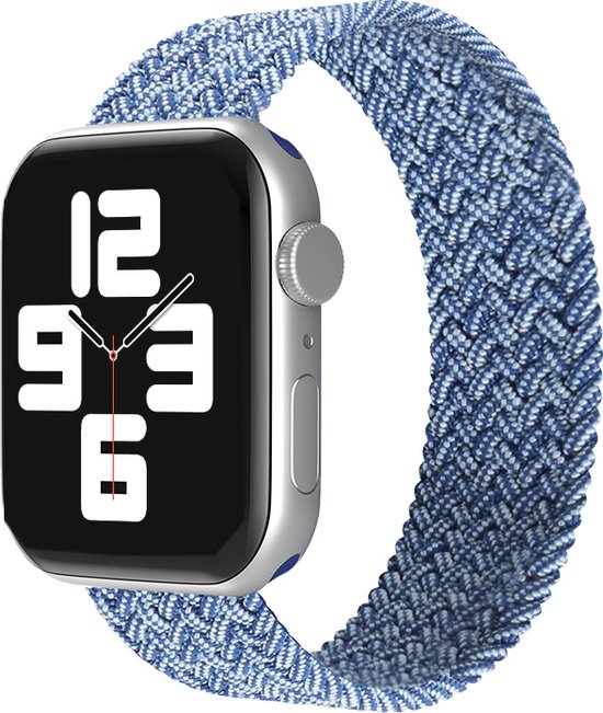 EP Goods - Bandje geschikt voor Apple Watch - 38/40/41mm - Nylon - Zonder aansluiting - Metallic Blauw