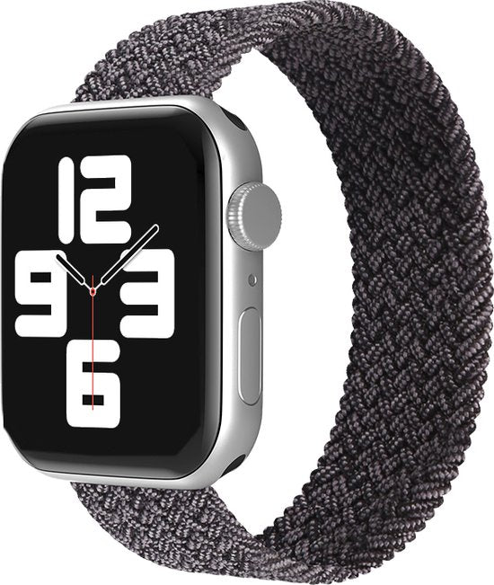 EP Goods - Bandje geschikt voor Apple Watch - 38/40/41mm - Nylon - Zonder aansluiting - Metallic Zwart