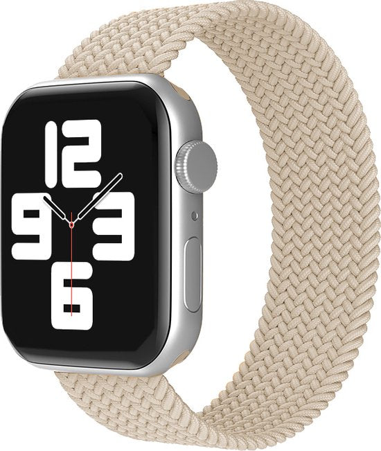 EP Goods - Bandje geschikt voor Apple Watch - 42/44/45/49mm - Nylon - Zonder aansluiting - Beige