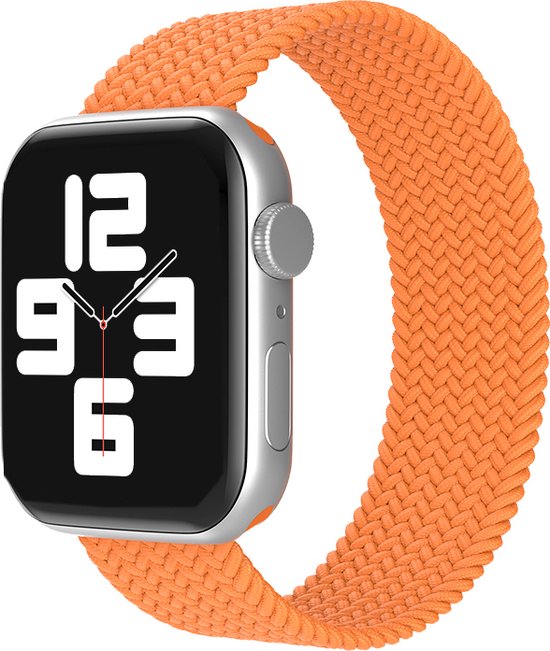 EP Goods - Bandje geschikt voor Apple Watch - 42/44/45/49mm - Nylon - Zonder aansluiting - Oranje