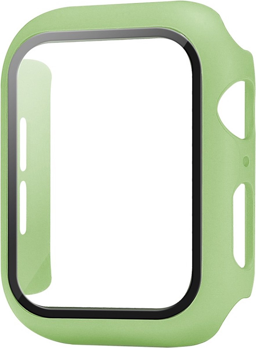EP Goods - Full Cover Tempered Glass Screen Protector Cover/Hoesje Voor Apple Watch Series 1/2/3 38mm - Hard - Protection - Groen