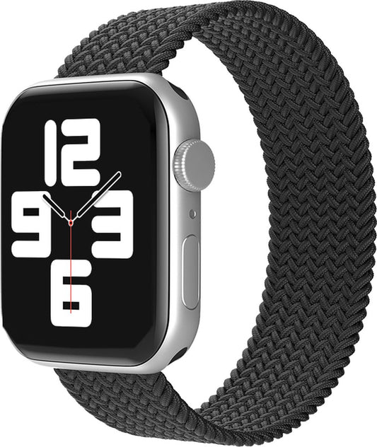 EP Goods - Bandje geschikt voor Apple Watch - 38/40/41mm - Nylon - Zonder aansluiting - Zwart