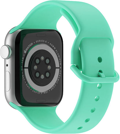 EP Goods - Bandje Geschikt voor Apple Watch - 42/44/45/49mm - Siliconen - Met Gesp Sluiting - Aquablauw/Turquoise