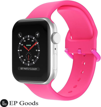 EP Goods - Bandje Geschikt voor Apple Watch - 38/40/41mm - Siliconen - Met Gesp Sluiting - Roze