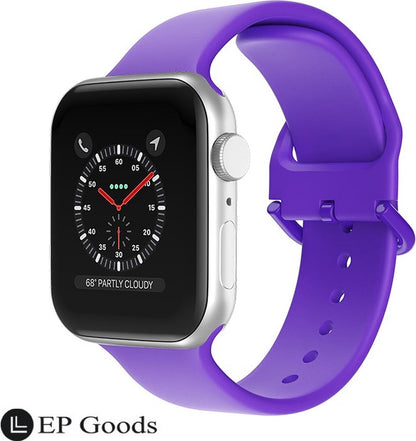 EP Goods - Bandje Geschikt voor Apple Watch - 42/44/45/49mm - Siliconen - Met Gesp Sluiting - Paars