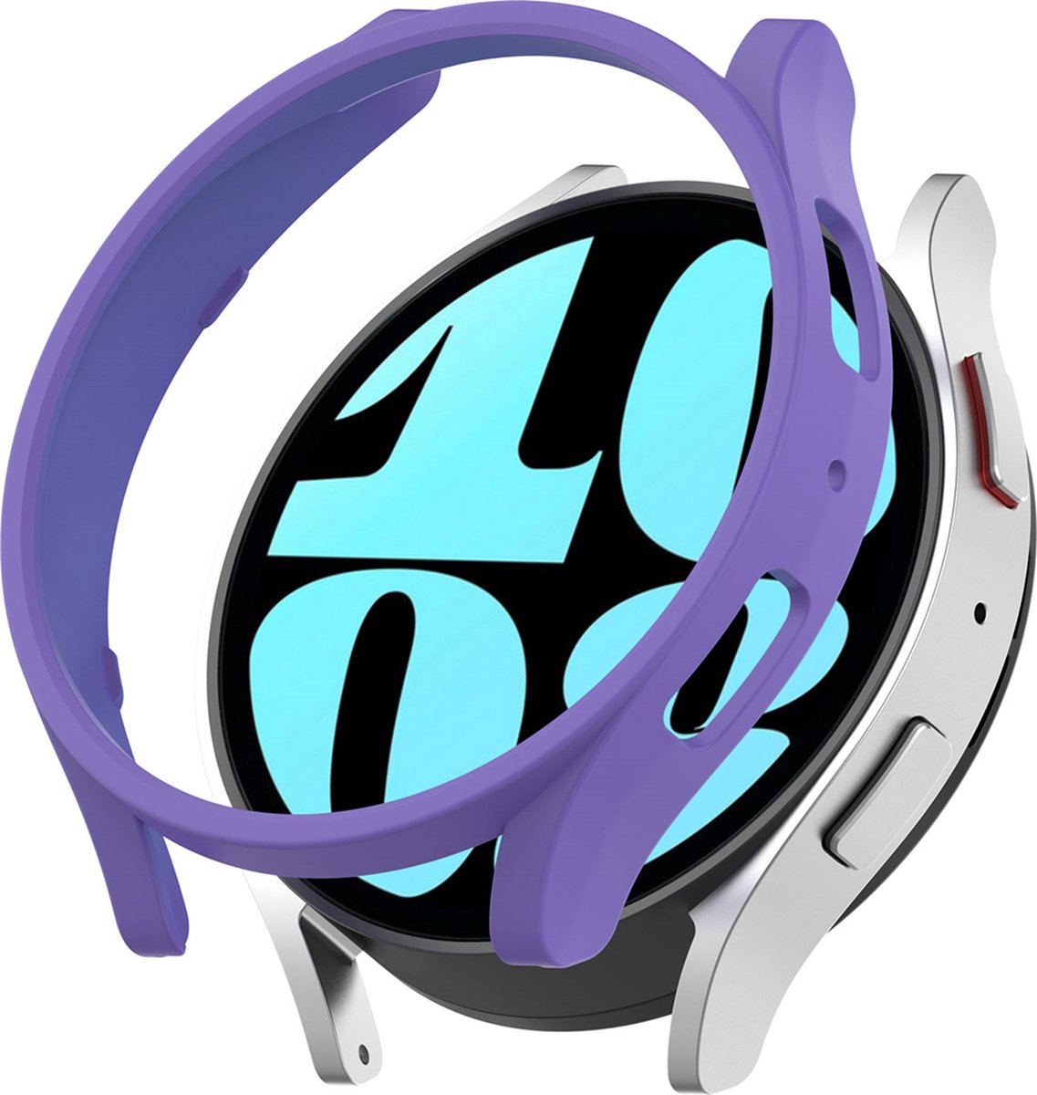 EP Goods - Full Cover Hard Screenprotector - Cover / Hoesje voor Samsung Galaxy Watch6 - 40mm - Paars