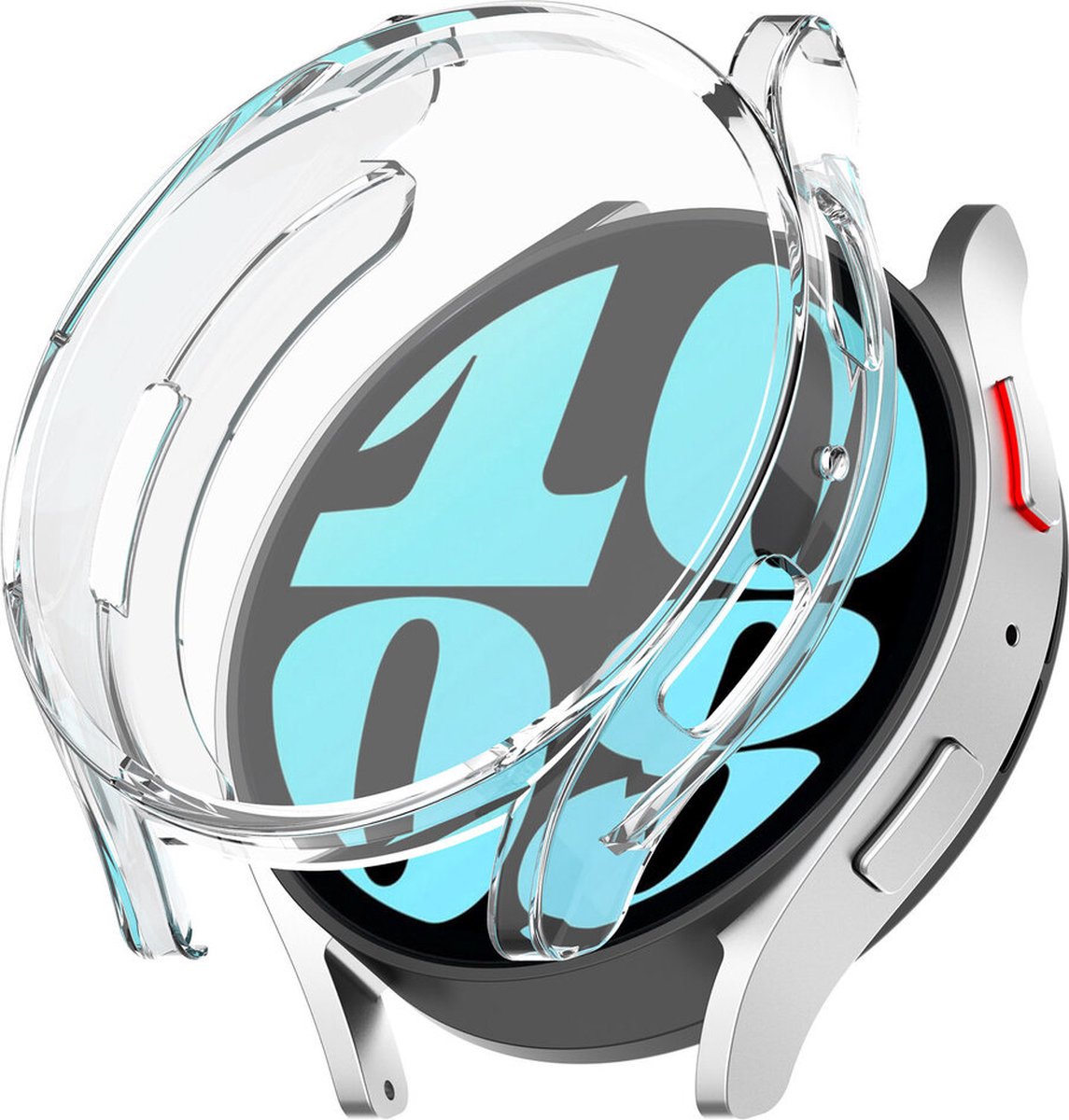 EP Goods - Full Cover Hard Screenprotector - Cover / Hoesje voor Samsung Galaxy Watch6 - 44mm - Transparant