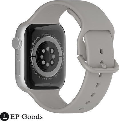 EP Goods - Bandje Geschikt voor Apple Watch - 38/40/41mm -  Siliconen - Met Gesp Sluiting - Grijs