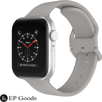 EP Goods - Bandje Geschikt voor Apple Watch - 38/40/41mm -  Siliconen - Met Gesp Sluiting - Grijs