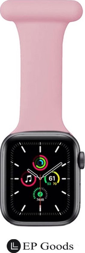 EP Goods - Verpleegkundige band - Zorg Horlogebandje - Hangende Band - Geschikt voor Apple Watch - 38/40/41mm - Siliconen - Roze