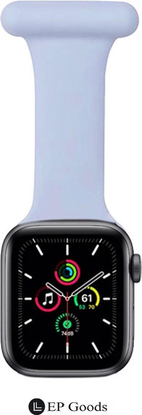 EP Goods - Verpleegkundige band - Zorg Horlogebandje - Hangende Band - Geschikt voor Apple Watch - 38/40/41mm - Siliconen - Pastelblauw