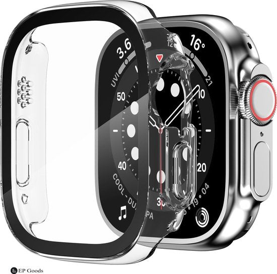 EP Goods - Full Cover Tempered Glass Screen Protector Cover/Hoesje Voor Apple Watch Ultra en Ultra 2 - 49mm - Hard - Protection - Transparant