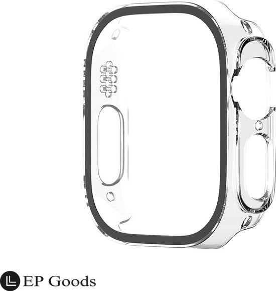 EP Goods - Full Cover Tempered Glass Screen Protector Cover/Hoesje Voor Apple Watch Ultra en Ultra 2 - 49mm - Hard - Protection - Transparant