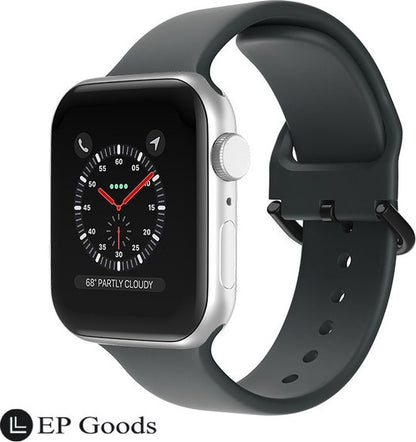 EP Goods - Bandje Geschikt voor Apple Watch - 38/40/41mm - Siliconen - Met Gesp Sluiting - Donkergrijs