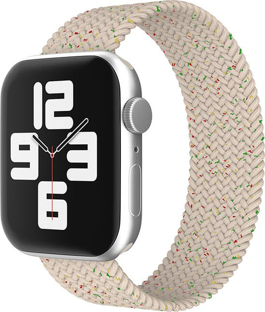 EP Goods - Bandje geschikt voor Apple Watch - 42/44/45/49mm - Nylon - Zonder aansluiting - Beige/Mix Kleur