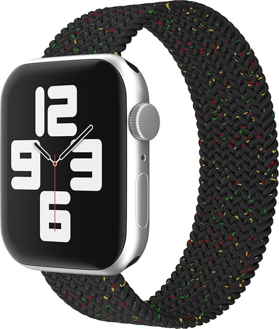 EP Goods - Bandje geschikt voor Apple Watch - 42/44/45/49mm - Nylon - Zonder aansluiting - Sterzwart