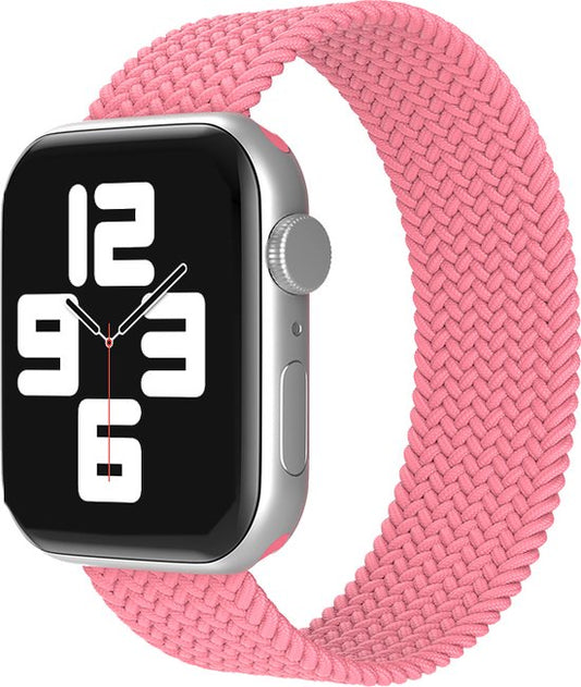 EP Goods - Bandje geschikt voor Apple Watch - 38/40/41mm - Nylon - Zonder aansluiting - Roze