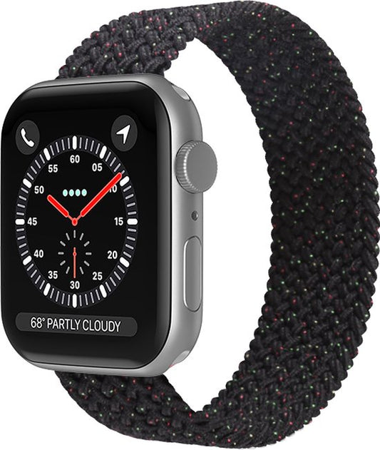 EP Goods - Bandje geschikt voor Apple Watch - 38/40/41mm - Nylon - Zonder aansluiting - Sterzwart