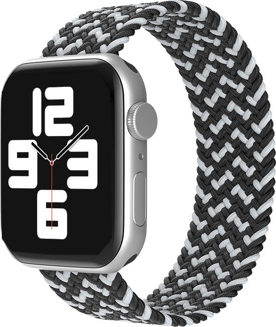 EP Goods - Bandje geschikt voor Apple Watch - 42/44/45/49mm - Nylon - Zonder aansluiting - Camouflage Zwart