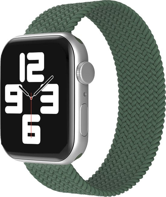 EP Goods - Bandje geschikt voor Apple Watch - 42/44/45/49mm - Nylon - Zonder aansluiting - Donkergroen