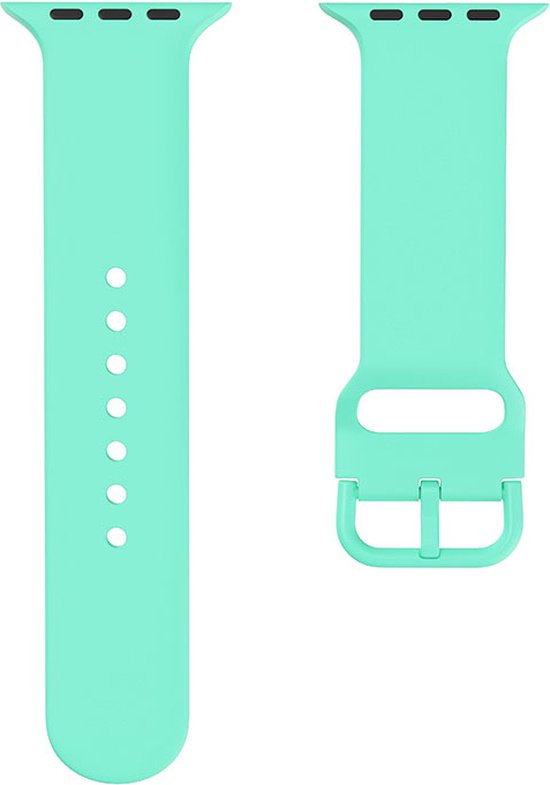 EP Goods - Bandje Geschikt voor Apple Watch - 42/44/45/49mm - Siliconen - Met Gesp Sluiting - Aquablauw/Turquoise
