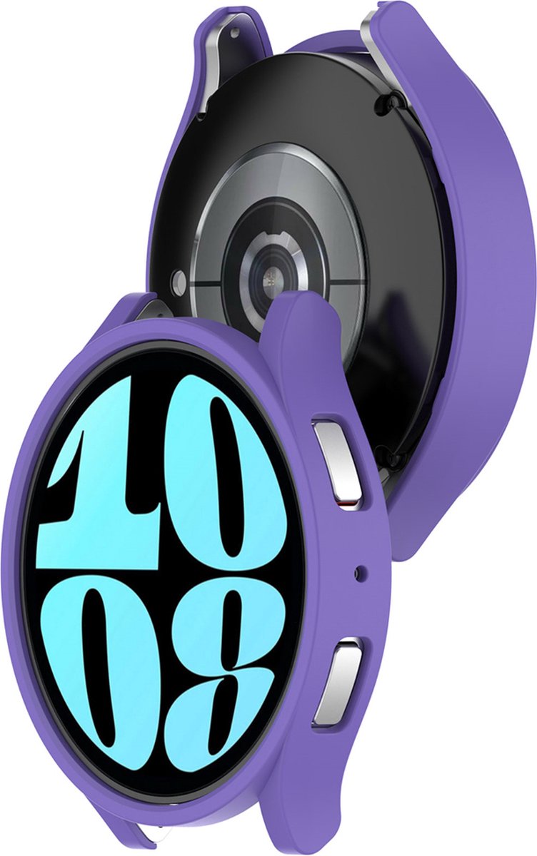 EP Goods - Full Cover Hard Screenprotector - Cover / Hoesje voor Samsung Galaxy Watch6 - 44mm - Paars