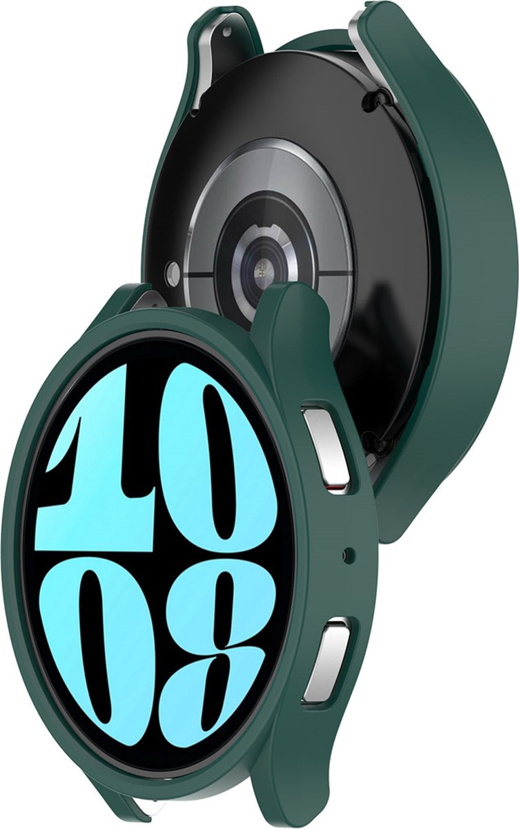 EP Goods - Full Cover Hard Screenprotector - Cover / Hoesje voor Samsung Galaxy Watch6 - 40mm - Donkergroen
