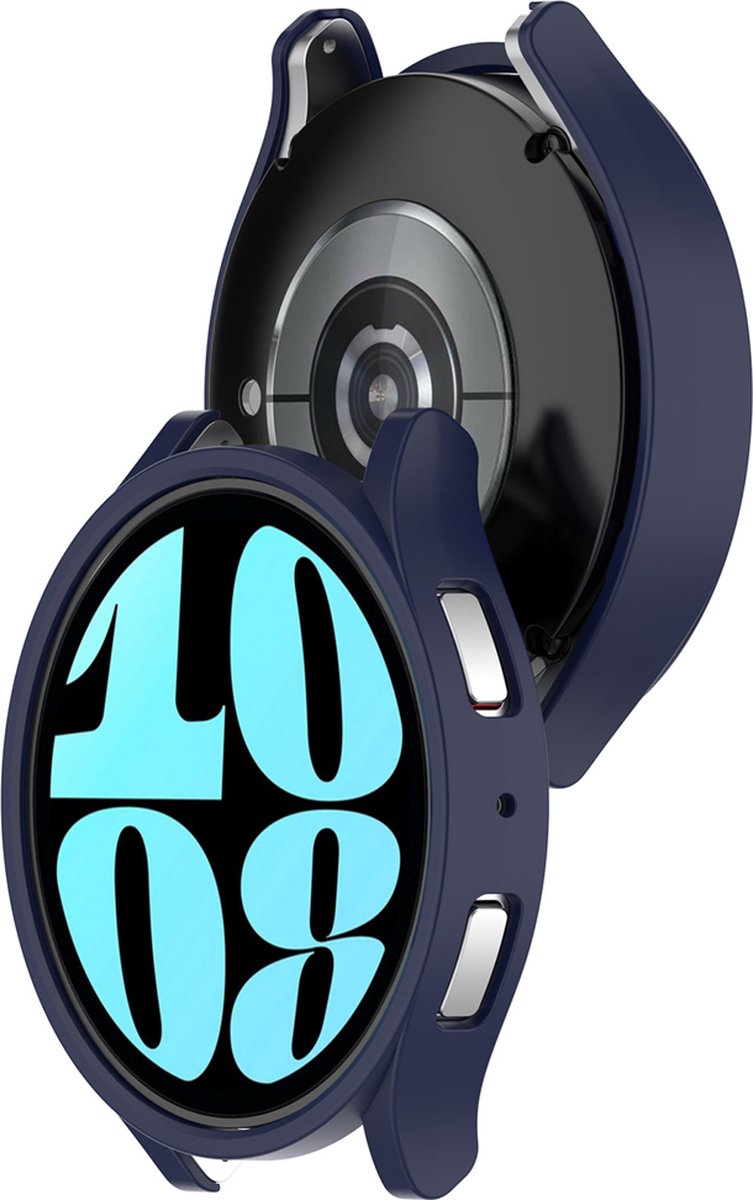 EP Goods - Full Cover Hard Screenprotector - Cover / Hoesje voor Samsung Galaxy Watch6 - 40mm - Donkerblauw