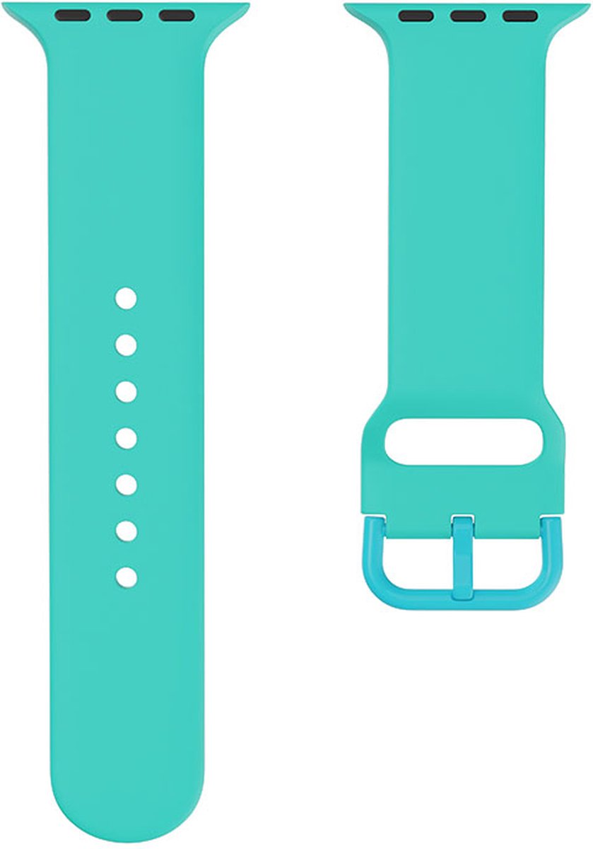 EP Goods - Bandje Geschikt voor Apple Watch - 38/40/41mm - Siliconen - Met Gesp Sluiting - Aquagroen