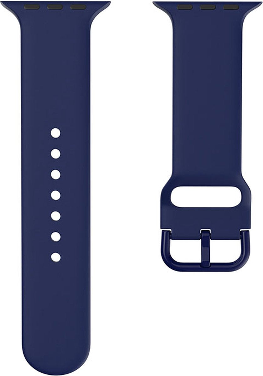 EP Goods - Bandje Geschikt voor Apple Watch - 38/40/41mm - Siliconen - Met Gesp Sluiting - Donkerblauw