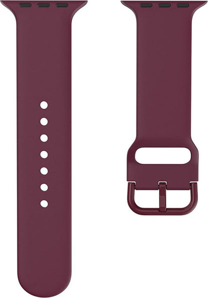 EP Goods - Bandje Geschikt voor Apple Watch - 42/44/45/49mm - Siliconen - Met Gesp Sluiting - Donkerrood