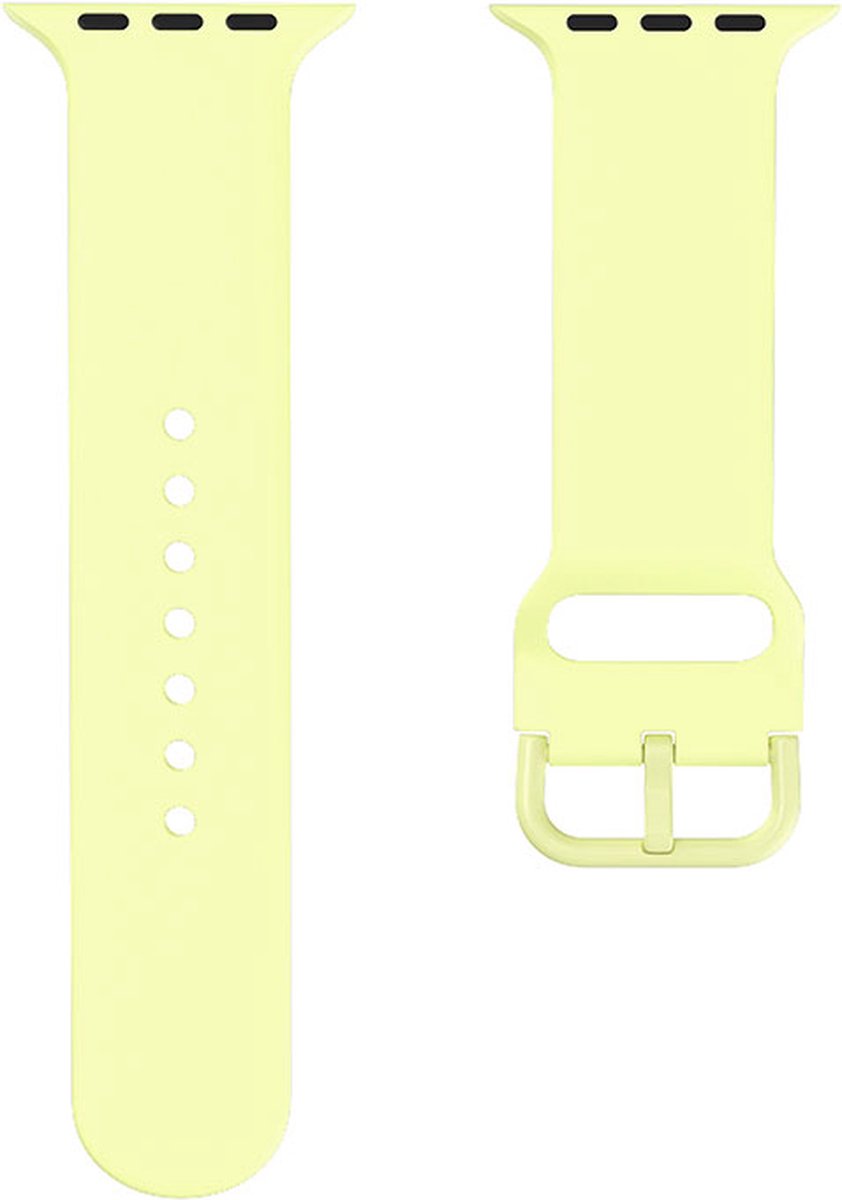 EP Goods - Bandje Geschikt voor Apple Watch - 42/44/45/49mm - Siliconen - Met Gesp Sluiting - Geel