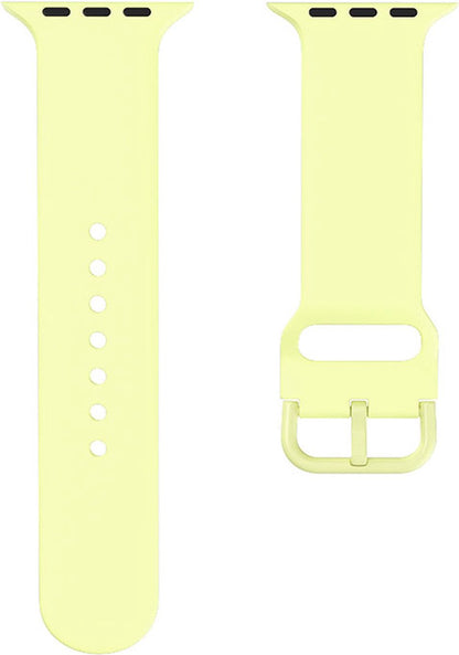 EP Goods - Bandje Geschikt voor Apple Watch - 42/44/45/49mm - Siliconen - Met Gesp Sluiting - Geel